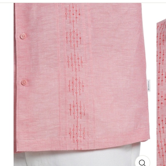 Cubavera Men's Pink Short Sleeve Button Down Shirt - Picture 5 of 15